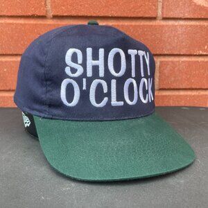 SHOTTY O’CLOCK Hat – Navy & Green Bold Embroidered Snapback